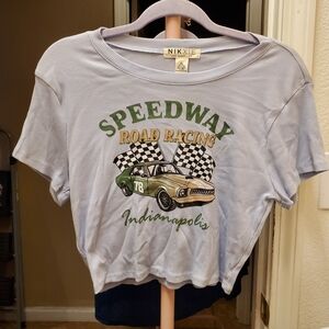 Light Blue 'Speedway Road Racing' Graphic Tee